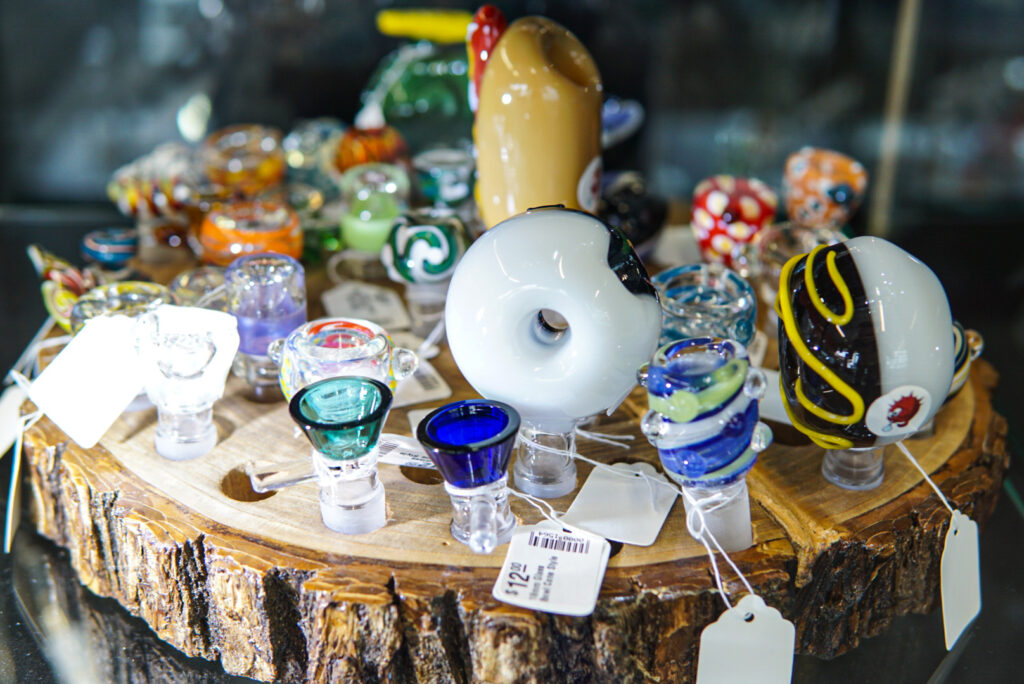 Assorted food themed glass pipes